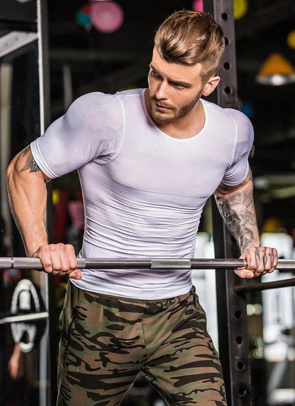 🔥Camiseta de compresión para hombre, corte ajustado, moldeadora del cuerpo